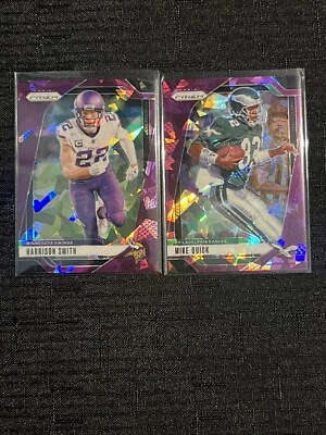 24 Prizm Purple Cracked Ice /225 Lot Harrison Smith & Mike Quick Pack Fresh
