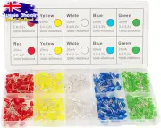 450Pcs 5mm LED Light Emitting Diodes Assorted Kit 5 Colors (R/Y/W/B/G)