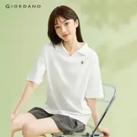 在飛比找蝦皮購物優惠-Giordano WOMEN 熊貓刺繡短袖棉質 polo 衫