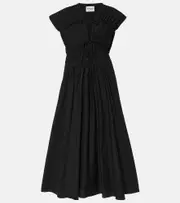 [Tove] Tove Ceres gathered cotton midi dress AU 6 black