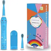 CHAIN PEAK Kids Sonic Electric Toothbrush, Rechargeable Smart Toothbrush for Children Toothbrush for Toddlers Age 3-12 with 30s Reminder, 2 Mins Timer, 6 Modes, 8 Brush Heads (AU8650-8-Blue)