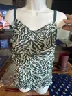 Torrid Women Plus 2X 18-20 Stretch Mesh Cropped Cami Green Teal Zebra NWT Lot 2