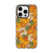 iPhone 16 Pro Clear Case MagSafe Compatible 70s Retro Floral