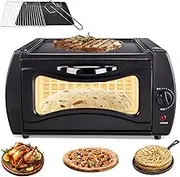 2-in-1 Tandoor Oven, 2100w Electric Tandoori Oven, 15l Mini Pizza Maker, 122°f-752°f Temperature Control, for Home and Takeaways