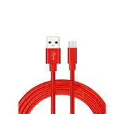 Catzon 1M 2M 3M 1Pack Micro USB Cable Nylon Braided Phone Cable Fast Charger Cable USB Cord -Red