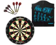 Winmau Blade 6 Dart Board + Winmau Primal Instinct Dartboard Cabinet + Darts Set