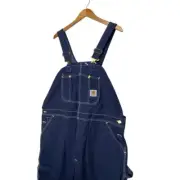 Carhartt Denim Bib Overalls Mens 44X30 R09 DNM Denim Deadstock