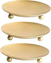ULTECHNOVO 3Pcs Iron Candle Plate Elegant Centerpiece Display Tray for Weddings Home Decor for Parties Gatherings Aromatherapy Iron Material