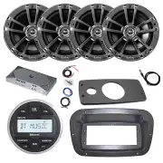 JBL Marine Radio, Spa Bezel,Adapter, ANT, Amp w/Kit, 4x 6.5" 225W Chrome Speaker