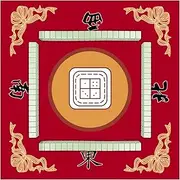 Mahjong Table Mat - 27x27-Inch Non-Slip Card Playing Mat for Mahjong,Dice Game Tablecloth, Retro Mahjong Accessories, Board Game Table Mat for Mahjong, Poker, Card