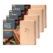 DOVE MEN + CARE Cleansing Bar Soap Sandalwood + Cardamom Oil 4 Bars to Rebuild S