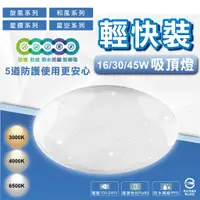 在飛比找蝦皮購物優惠-防水認證IP55【台灣樂亮品牌】LED吸頂燈 輕快裝 星空 