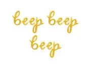 BEEP BEEP BEEP Cursive Script Letter Balloon Banner - Birthday Party Decorations