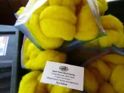 Sun Yellow - Hand-dyed Texel Wool Roving Felt Spin Knit Craft! - 4 oz bags