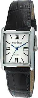 [Peugeot] Women's Silver-tone Tank Leather Dress Watch