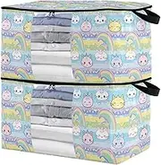 sanluoli 60L 2 Pack Under Bed Shoe Storage with Reinforced Handles, clear window Clothing Storage Closet