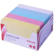 Esselte Ruled System Cards 127x76mm 3"x5" Assorted Colours Pack 500