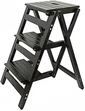 ZHZXBDGQ Foldable Step, Stool Ladder, Solid Wood Multifunction Non-Slip Ladder,Thick Plate 2/3 Step Ladder,Multifunctional Chair and Stool, Creative Flower Stand, Indoor Climbing Steps-B||3 Steps
