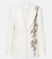[Costarellos] Costarellos Lesia embellished wool-blend blazer AU 16 white