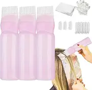 3 Pack Hair Dye Applicator Brush Bottle,Hair Oil Applicator Bottle Set,Root Comb Applicator Bottle With Ml Scale,Lightweight Oil Bottle For Hair For Scalp Treatments Essentialss And Hair Coloring Dye