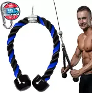 Tricep Rope Cable Attachment Pulldown Heavy Duty Long Handle Nylon Rope Anti-Sl