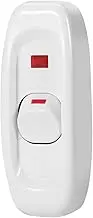 Lamp Switch, ON/Off Switch Lamp AC 10A Inline ON/Off Table Desk Lamp Cord Cable Switch with LED Indicator Light (White)