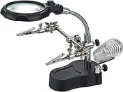 Desktop Magnifying Glass, 3.5X to 12x Desktop Magnifying Glass with LED Light, Reddable and Adjustable Neck, Useful for Repairs, Handicrafts, Reading