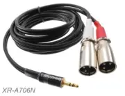 6ft 3.5mm Stereo Male to Dual XLR Mono Male Left/Right Audio Zip-Cable, XR-A706N