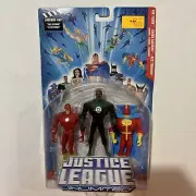 2014 Mattel DC Justice League Unlimited Flash Green Lantern & Atom Smasher New