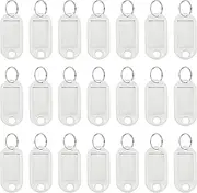 uxcell Plastic Key Tags with Split Ring Label Window Identifiers ID Keychain Tags, 4.7x2mm Fit for Name Luggage (50Pcs, White)
