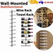 Wall Mounted Wine Shelf Wine Display Rack Multifunctional Metal Towel Holder AU