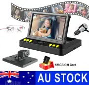 Baby Monitor Car Mirror Camera View Infant in Rear Facing Seat 4.3" Screen+128GB