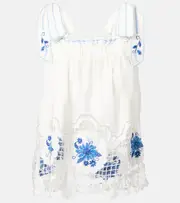 [Farm Rio] Farm Rio Jardin de Rêve floral linen-blend top AU 12 multicoloured