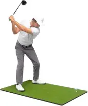 Golfing Turf Mat Artificial Realistic Grass Swing Golf Practice Backyard 3 Tees