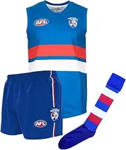 Western Bulldogs Junior Youths Kids AFL Auskick Playing Pack Jumper Guernsey Jersey Shorts Socks size 12