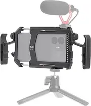 FOTGA Smartphone Video Rig Metal Dual Handle Aluminum Alloy Camera Case Stabilizer for iPhone Phone Filmmaker Professional Video Maker