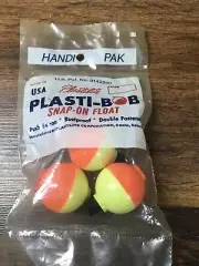 3 Vintage NIP Plastilite Plasti-Bob Snap On Float Bobbers, Made In The USA, Yell