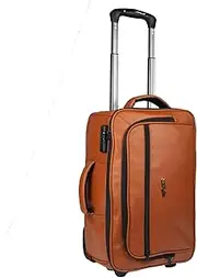 F Gear Marshal Chestnut Art Lthr 23L, Overnighter Laptop Pilot Trolley Case|Roller Case|Cabin Luggage|Business Trolley Bag|Cabin Overnighter|Fits 16.5" Laptop - Padded Sleeve|Carry Clothes &