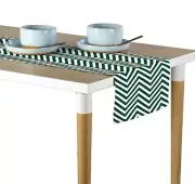 Green Chevron Table Runners - 12"x72" or 14"x108"