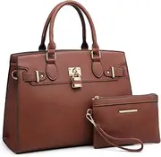 [Dasein] Women Handbags and Purses Ladies Shoulder Bag Top Handle Satchel Tote Work Bag with Matching Clutch