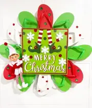 Merry Christmas Sign Elf Decor Holiday Home Decor Wreath For Front Door