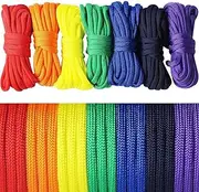 UOOOM 7 pcs Paracord Bracelet Cord Parachute Rainbow Rope Outdoor Survival Safe Rope Set for DIY Hand Woven 10 Feet