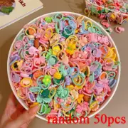 50Pcs/Lot Children Hair Accessories Girls Cartoon Elastic Hair Bands Baby Head R