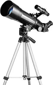 Telescope for Kids and Beginners - 70mm Apeture 400mm AZ Mount Telescopes for Adults - Good Partner to View Moon and Planet - Come with a Smartphone Adapter with 1.5X Barlow Lens and Adjustable Tripod