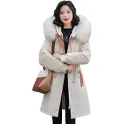Nevenka Womens Winter Sherpa Lined Hooded Parka Jacket-White