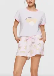 NEW PETER ALEXANDER DUMPLINGS TOP + PINK GINGHAM SHORTS PJ SET LARGE L $109.90