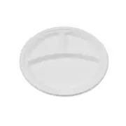 10" 3-Compartments Sugarcane Bagasse Round Plate 500 pcs