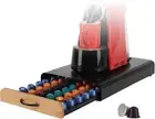 Coffee Pod Holder Storage Drawer Compatible with Nespresso Capsules - Metal 60-P
