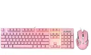 Mechanical Keyboard Mouse Combo USB Wired Gaming Keyboard Mouse Set 104 Keys Mixed Light Keyboard Pink (Red Switch)