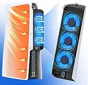 Cooling Fan for PS5 Accessories, Upgraded Auto Temperature Control for PS5 Cooling Fan with 3 Blue LED Light, USB 3.0 Hubs, Efficient for PS5 Cooler Compatible with Disc and Digital Editions